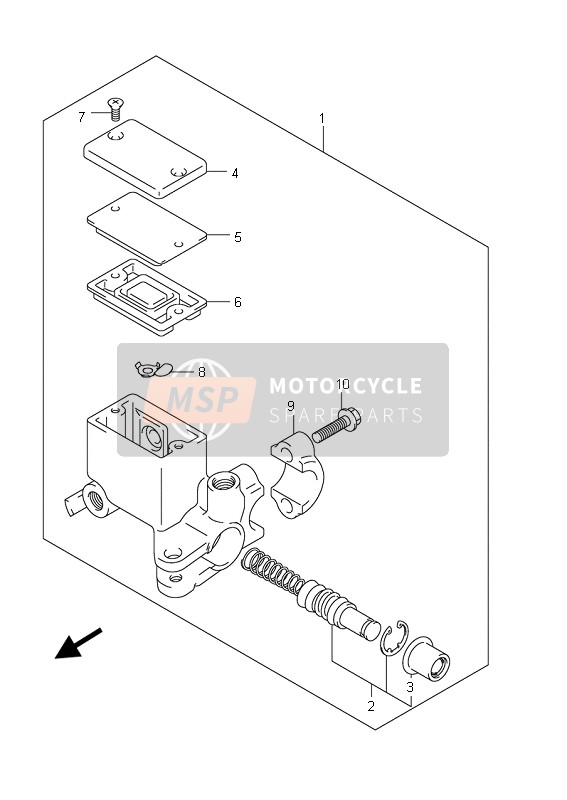 Suzuki AN400(A)(ZA) BURGMAN 2011 Hoofdremcilinder achter voor een 2011 Suzuki AN400(A)(ZA) BURGMAN